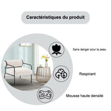 Mingone Fauteuil Salon Design Fauteuil Laine en Métal avec Dossier Confortable Chaise D'appoint avec Accoudoirs Chaise Rembourré pour Salon Chambre, Blanc