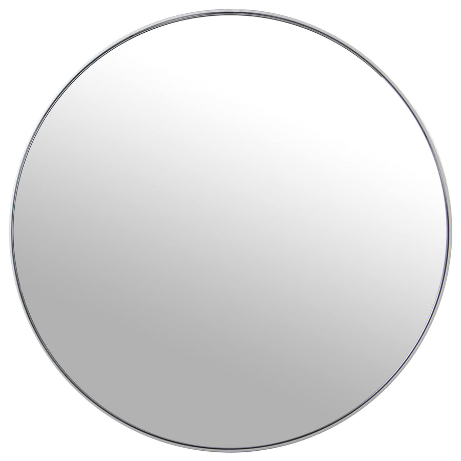 DRW Miroir Mural Rond en métal et arrière en Bois MDF argenté 100 x 1,5 cm, INT. 98,5 cm DRW Miroir Mural Rond en métal et arrière en Bois MDF argenté 100 x 1,5 cm, INT. 98,5 cm