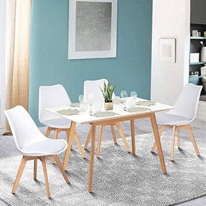 IDMarket - Table scandinave Extensible Rectangle Inga 4-6 Personnes Blanche 120-160 cm