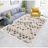 Tapis Exterieur Triangle Brun Beige Tapis Entree Polyester Tapis de Couloir Paillasson Lavable Tapis Couloir Antidérapant Tapis Entrée Tapis Salon Paillasson Interieur Tapis Salle de Bain 120x160cm