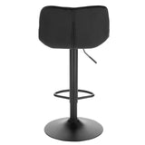 EUGAD Tabouret Bar, Chaise de Bar pivotante, Tabouret de Bar avec Repose-Pieds et Dossier, Tabouret de Comptoir pour Bistro, Restaurant, Cuisine, Hauteur Réglable 62-84cm Noir 1005BY-1