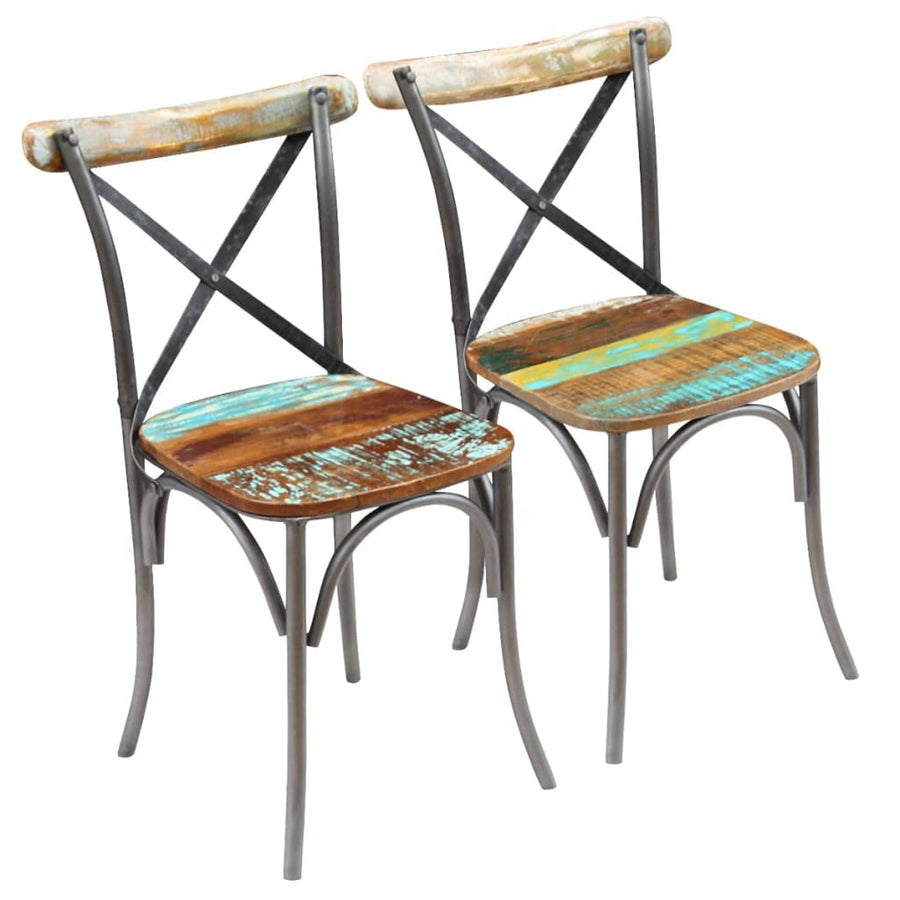 vidaXL 2X Chaise de Salle à Manger Bois Recyclé Massif Chaise de Cuisine vidaXL 2X Chaise de Salle à Manger Bois Recyclé Massif Chaise de Cuisine