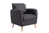 CLP Fauteuil de Salon Tilgard en Tissu I Fauteuil Confortable Rembourrée avec accoudoirs et Dossier Pieds en Bois Solide I Couleur : Gris foncé