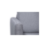 LOUNGITUDE - Agathe - Canapé Convertible - Express - 3 Places - Véritable Matelas - en Tissu - Gris Clair -L178cm