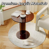 ZDFTGKM Table basse ronde moderne en acrylique - Multifonction - Pour salon, chambre à coucher et bureau - Bleu - 53 x 58 cm (l x L)