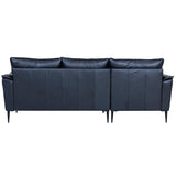 Furnhouse Ibbe Design - Canapé d'angle 3 places - En forme de L - Revêtement en cuir véritable - Ressorts ensachés - Rembourré - Pour le salon - Noir