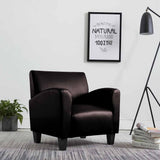 vidaXL Fauteuil en Cuir PU Brun foncé