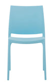 CLP Chaise D'Extérieur Empilable Maya en Plastique I Chaise De Balcon Résistante Aux UV I Chaise De Terrasse, Couleur:Bleu Clair