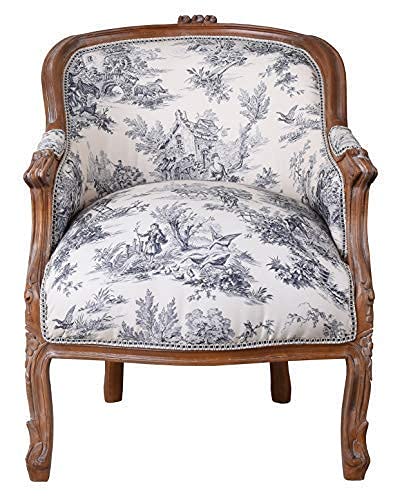 Fauteuil Baroque Palazzo INT – Bergère Capitonnée Blanche – Style Louis XV