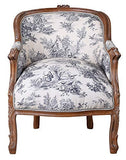 Français Fauteuil Antique Chaise Baroque Toile de Jouy Bergère Fauteuil Rembourré cat660g33 Palazzo Exclusif