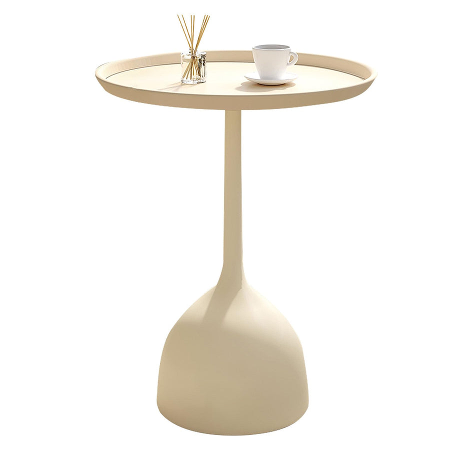 Table d'appoint avec Structure en Fer Robuste, Table d'appoint Ronde, Petite Table d'appoint pour Chambre à Coucher, Salon, Petits espaces, Facile à Assembler