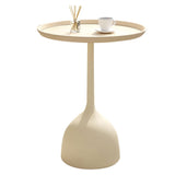 Table d'appoint avec Structure en Fer Robuste, Table d'appoint Ronde, Petite Table d'appoint pour Chambre à Coucher, Salon, Petits espaces, Facile à Assembler