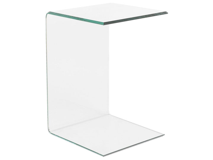 Beliani Table d'Appoint de Chevet en Verre Transparent Design Ultra Moderne Tendance pour Salon ou Chambre Contemporaine
