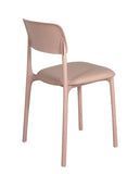 KAYELLES Lot de 2 chaises contemporaines de Cuisine, Chambre ou Salle à Manger en polypropylène avec Confortable Coussin en Simili Cuir rembourré intégré Rim (Rose)