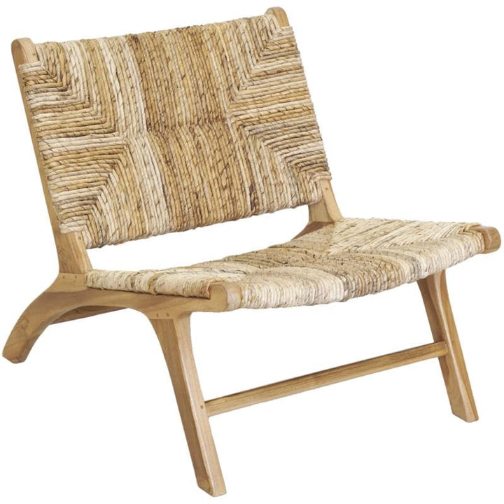 AUBRY GASPARD Fauteuil Bas en Teck Naturel et bananier AUBRY GASPARD Fauteuil Bas en Teck Naturel et bananier