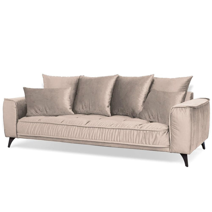 Maison Aubertin Canapé Velours Droit Beige Altamo - 3 Places