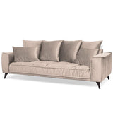 Maison Aubertin Canapé Velours Droit Beige Altamo - 3 Places