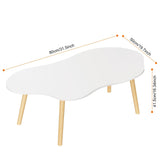 Yokawe Table basse moderne en forme de nuage pour salon, petite table centrale avec 4 pieds, pour espaces compacts et décoration du milieu du siècle, blanche, 80 cm