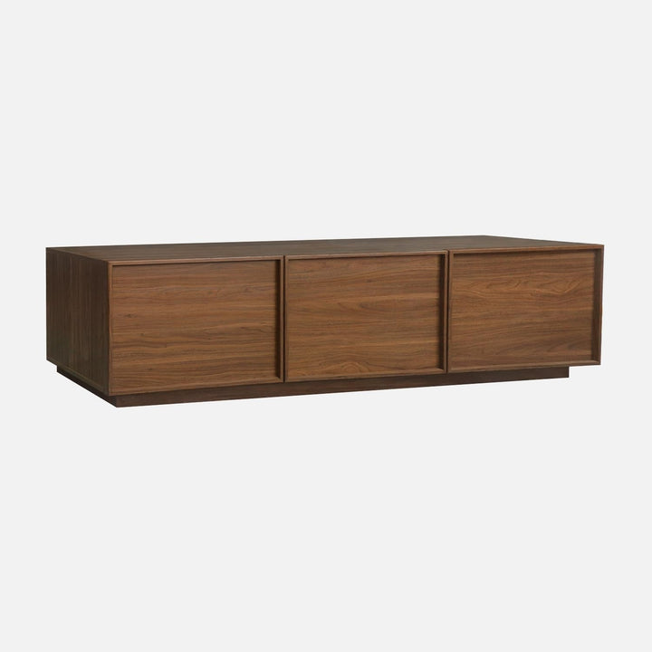 sweeek - Meuble TV décor Bois 3 Portes Noyer 180cm L 180 x P 43 x H 45cm - Kuba sweeek - Meuble TV décor Bois 3 Portes Noyer 180cm L 180 x P 43 x H 45cm - Kuba