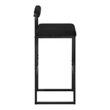 WOLTU Lot de 2 Tabourets de Bar, Chaises de Bar Hautes avec Dossier et Repose-Pieds, Design Moderne, en Velours et Métal Hauteur du Siège 75cm, Noir BH343sz-2