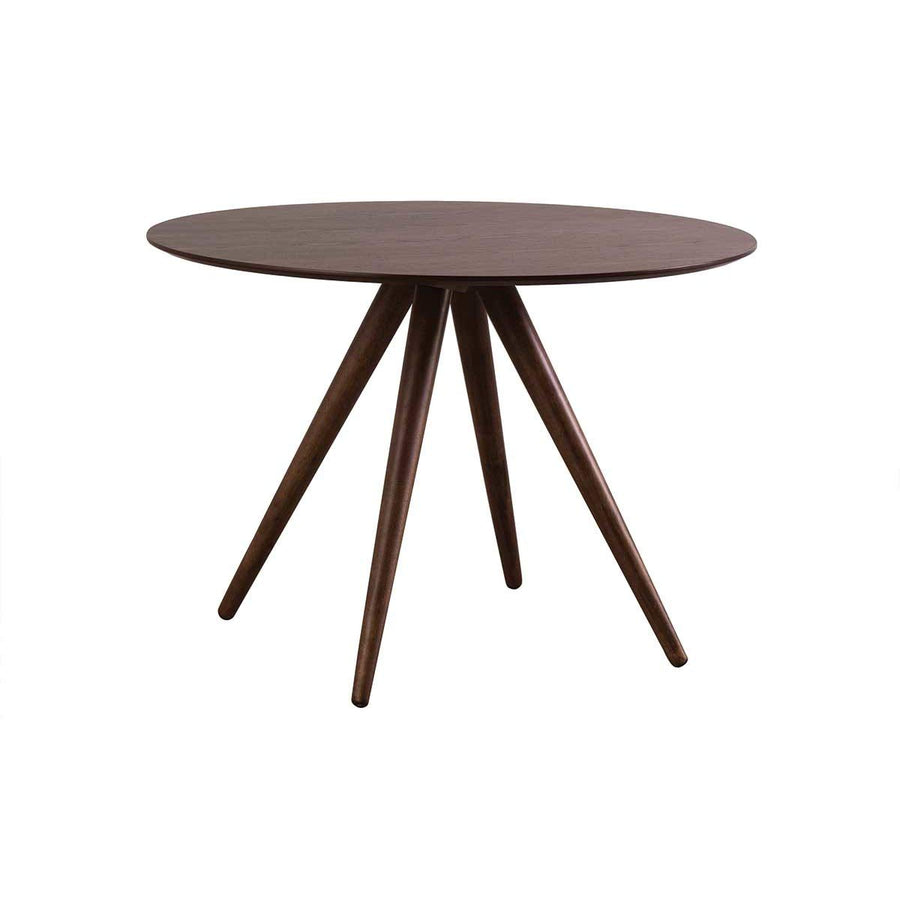 Miliboo Table à Manger Ronde Design Noyer D106 cm Walford