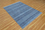 Tapis en coton imprimé à la main Motif géométrique bleu roi 0,5 cm d'épaisseur Fait à la main Utilisation intérieure ou extérieure Pour salon, chambre à coucher, salle à manger