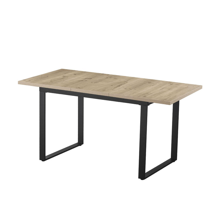 B&D home Table de Salle à Manger Anna, Extensible 120-160 x80 cm 4-6 Personnes Table de Cuisine en Bois avec piétement traîneau Noir pour Cuisine, Aspect chêne sables, 11202-US-EISA-P B&D home Table de Salle à Manger Anna, Extensible 120-160 x80 cm 4-6 Personnes Table de Cuisine en Bois avec piétement traîneau Noir pour Cuisine, Aspect chêne sables, 11202-US-EISA-P