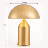 Lampe Champignon Moderne LED Lampe de Chevet Lampea Poser Protection Yeux Bureau Chambre Salon Hôtel Métallique 28x40CM,Gold