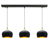 bamyum Lot de 3 Suspension Luminaire Moderne en Metal, Lustre Salle à Manger Ronde de 30 cm, Lustre Cuisine E27 en Métal, Plafonnier, Lampe pour Chambre, Salon, Couloir, Noir