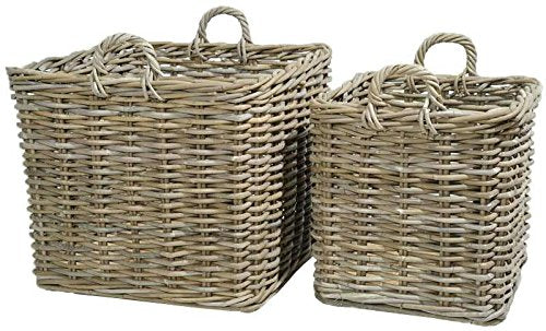 Panier en osier avec anse – Panier de jardin tressé – Pot de fleurs pour Décoration Panier à linge Groß: 50cm marron naturel