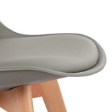 H.J WeDoo Lot de 2 chaises scandinaves, pied en bois de hêtre et assise rembourrée, style nordique - gris