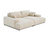 Lisa Design - Canapé Double Méridienne Garance en Velours Côtelé - Sofa Beige 3 Places - Salon