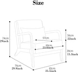 ZUMAHA Canapé Simple Doux et Moelleux, Fauteuil d'appoint Moderne avec Pieds en Bois, Chaise d'appoint en Cuir, siège et Dossier rembourrés