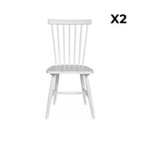 Alice's Home - Lot de 2 chaises Blanches à barreaux en Bois d'hévéa. Romie. L 50.8 x P 44.2 x H 90cm.