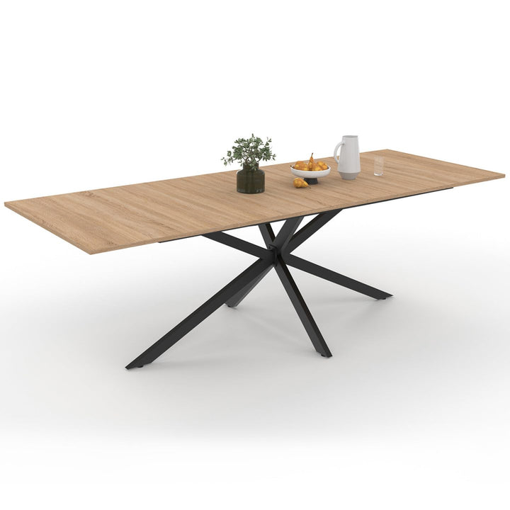 IDMarket - Table à Manger Extensible Rectangle Alix 8-12 Personnes Pied araignée Bois et Noir 200-240 cm IDMarket - Table à Manger Extensible Rectangle Alix 8-12 Personnes Pied araignée Bois et Noir 200-240 cm