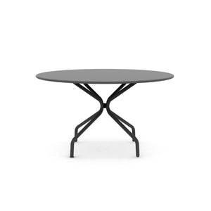 Mondo Viro Table ronde en métal peint "Springtime" de jardin moderne 130 x 130 cm 75 h (gris antique)