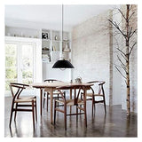 Chaise Wishbone du milieu du siècle – Chaise de salle à manger en bois massif avec accoudoirs, siège en chanvre, finition frêne et noyer, mobilier de maison expresso élégant pour les intérieurs