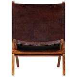 Générique Chaise de Relaxation Pliable Marron Cuir véritable,Meubles,Fauteuils et chaises,Chaises Pliantes & tabourets,Brun,9.66 KG,246363