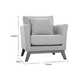 Miliboo Fauteuil scandinave déhoussable en Tissu Rose et Bois Clair Oslo