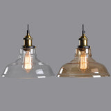 Verre Rétro Suspensions Luminaires Industrielle Vintage Plafonniers Lustre Edison Culot E27 Eclairage de Plafond Lampe Suspensions (Ampoule Non inclut) (Transparent)