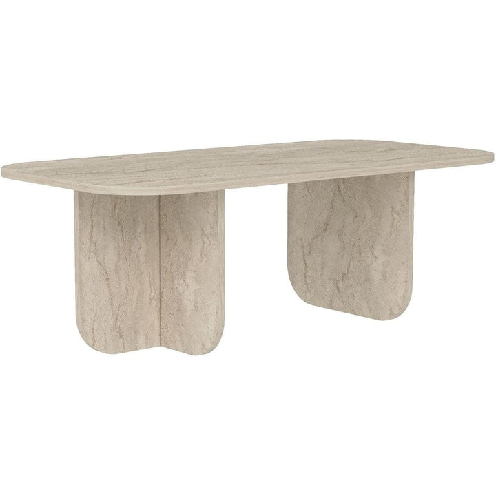 HOMIFAB Table Basse rectangulaire Effet Travertin 120 cm - Ivy