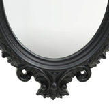 homiuse Miroir Mural Style Chateau 56x76 CM Noir Miroir Bois Miroir Mural Ovale Miroir Baroque Miroir Vintage Miroir Art Deco Décoration à Votre Toilette Salon Ou Chambre à Coucher Pratique Beau