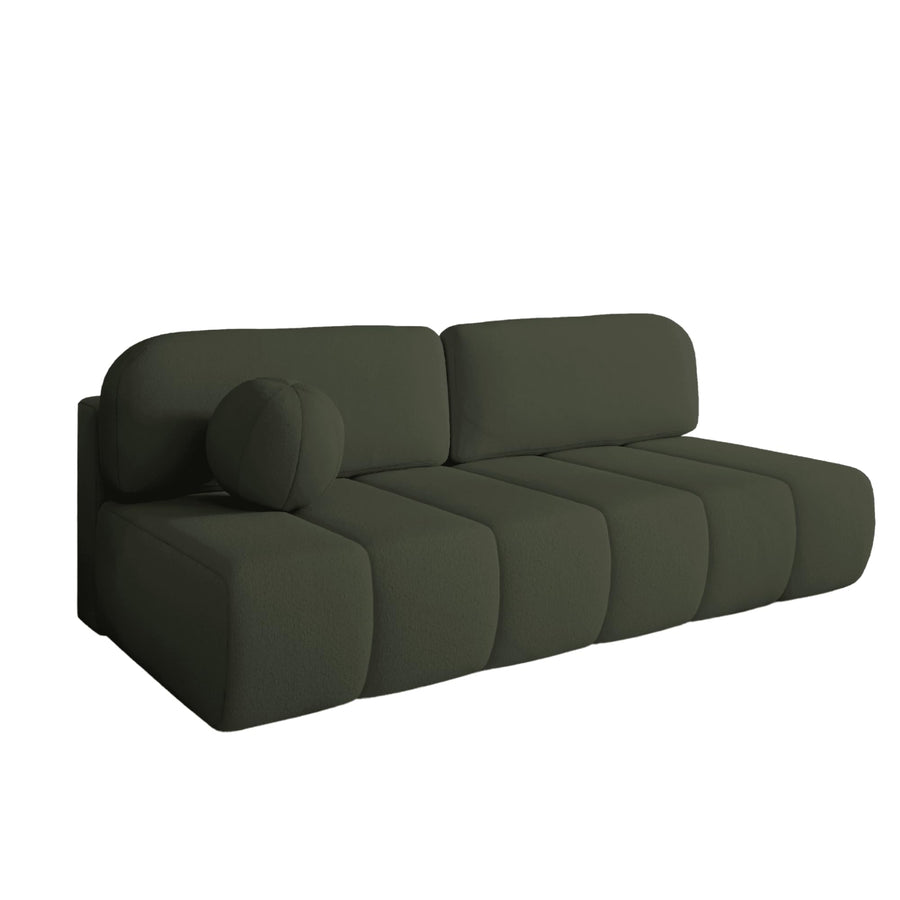 mb-moebel Canapé Confortable avec Fonction Sommeil, Revêtement Bouclé élégant, (LxHxP):210x88x104 cm - Fluffy en Bouclette (Vert foncé (Arena 12))