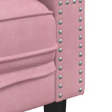 Lumanois Canapé Chesterfield avec traversins 2 Places Rose Velours Canapés Rose,372686