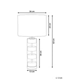 Beliani Lampe à Poser de Table avec Pied Décoratif Doré et Abat-jour Blanc E27 Max 60W pour Salon Chambre ou Coin Lecture au Design Moderne et Glamour