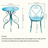 Ensemble De Bistrot 3 Pièces, Table Ronde De Jardin en Fer Forgé Et Chaises De Jardin Patio Balcon Meubles De Table en Métal pour Jardin, Arrière-Cour, Balcon,Vert