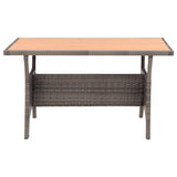 vidaXL Table de Jardin Table de Salle à Manger de Patio Meuble de Repas de Terrasse Table à Dîner d'Extérieur Gris 120x70x66 cm Résine Tressée
