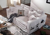 MASSIVMOEBEL24.DE Canapé Profondeur XXL 240x144x95cm (Blanc) - Hampton