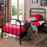 VIPACK Bed, Metal, Black, 90x200cm