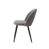 JZGORC Lot de 2 Chaise de Salle à Manger, Chaise de Salle à Manger Teddy en Velours Doux, Chaises de Cuisine avec Siège Moelleux et Accoudoirs, Pieds en Métal - Gris